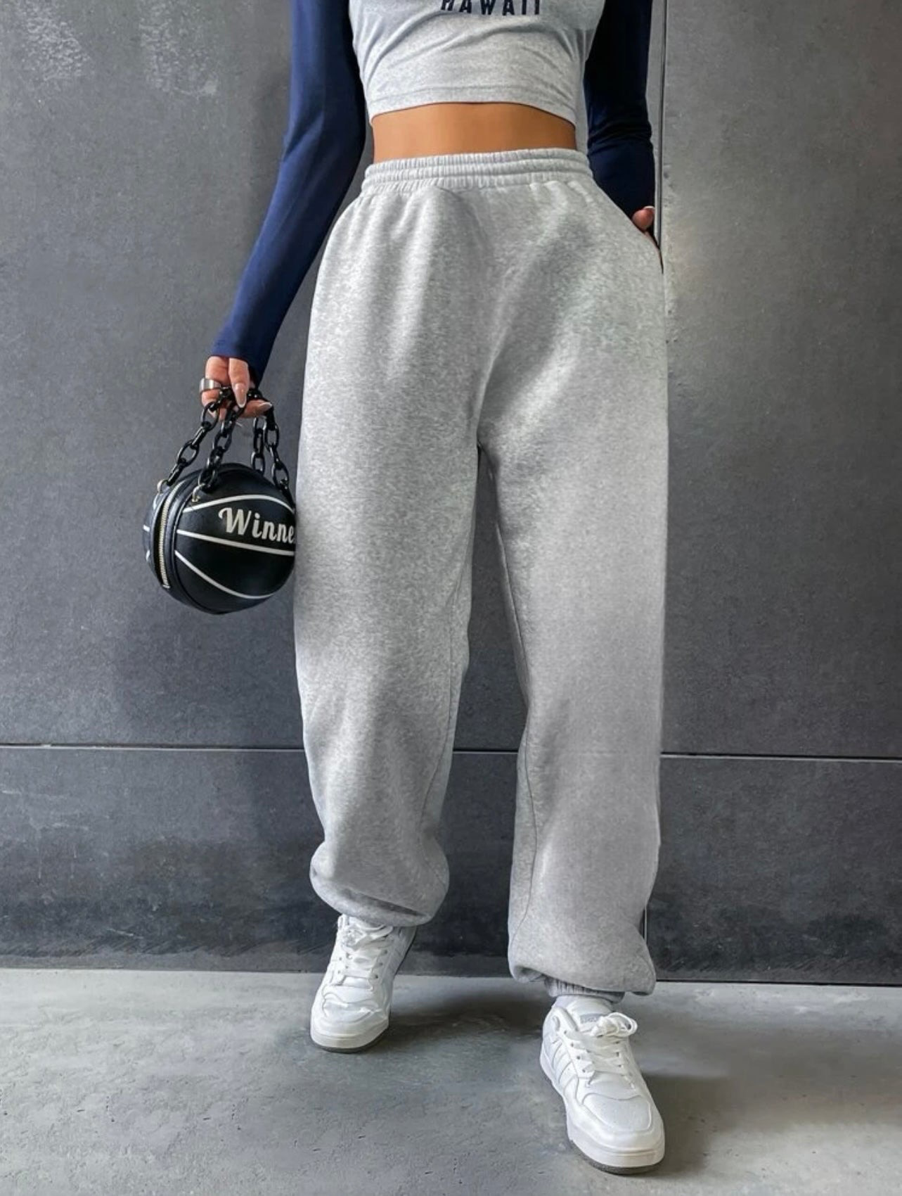 Grey Plain Sweatpants
