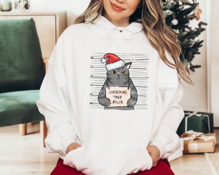 Christmas Cat Killer Hoodie
