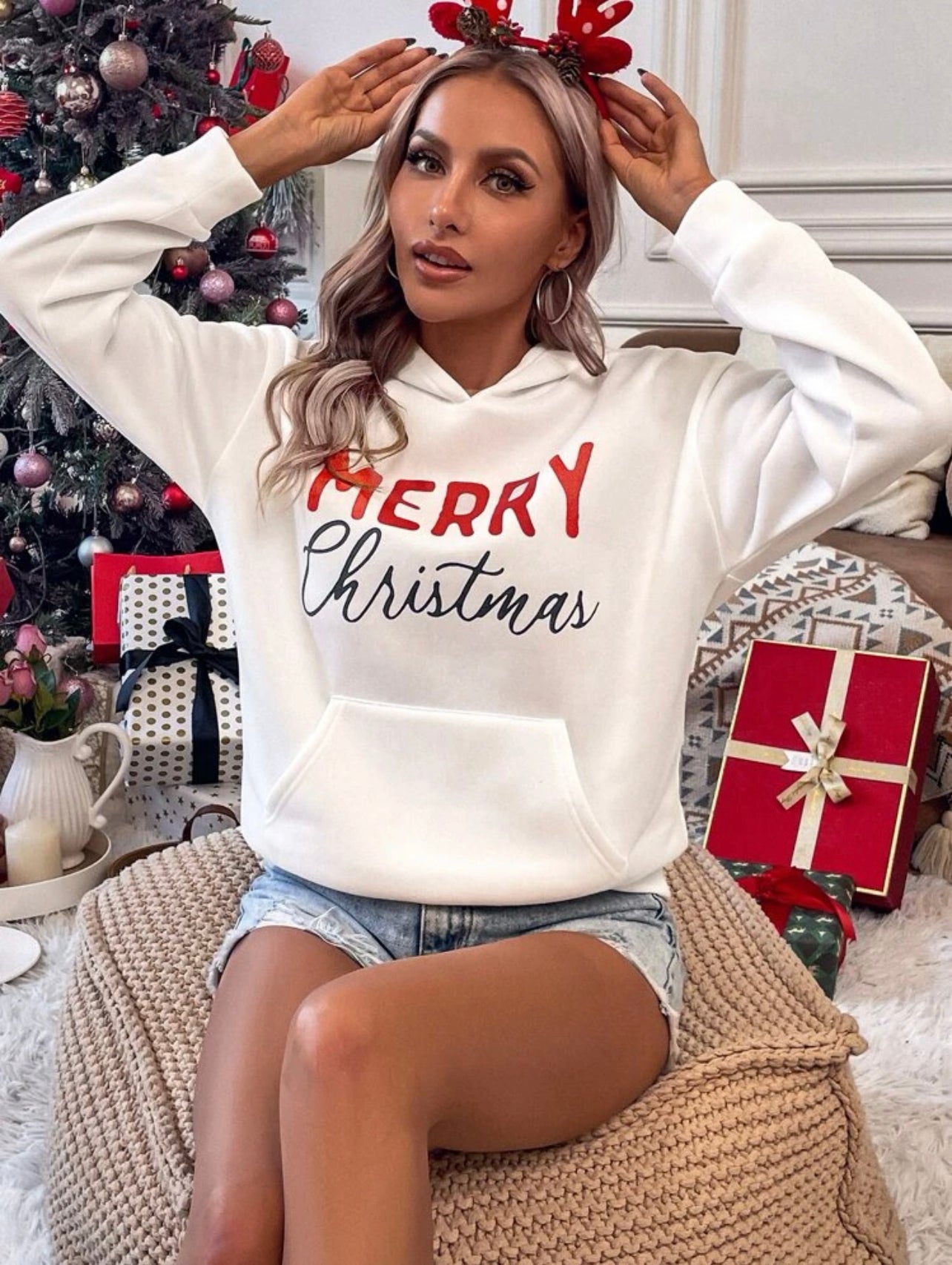 Christmas White Hoodie