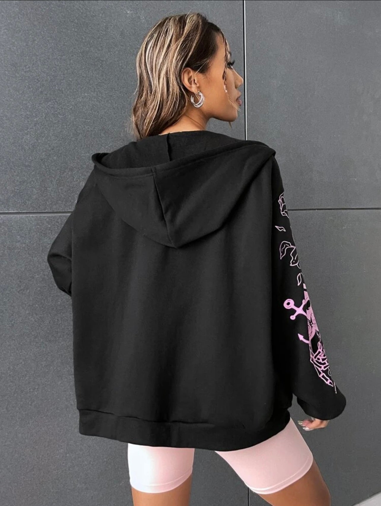 Pink Skull ZipUp Hoodie