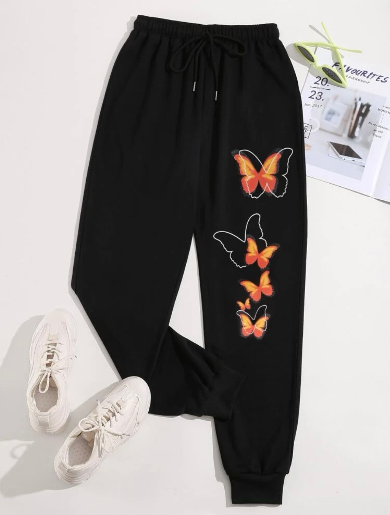 Orange Butterflies Sweatpants
