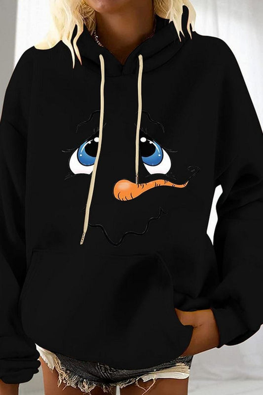 Cute Snowman Face Hoodie