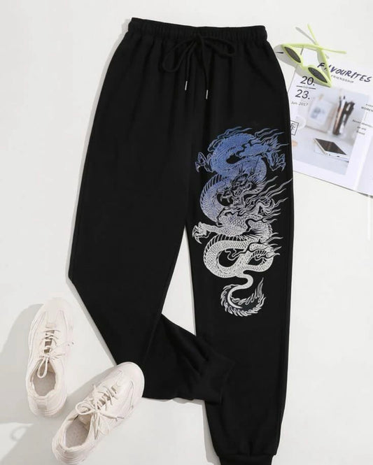 Blue & White Dragon Sweatpants