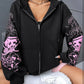 Pink Skull ZipUp Hoodie