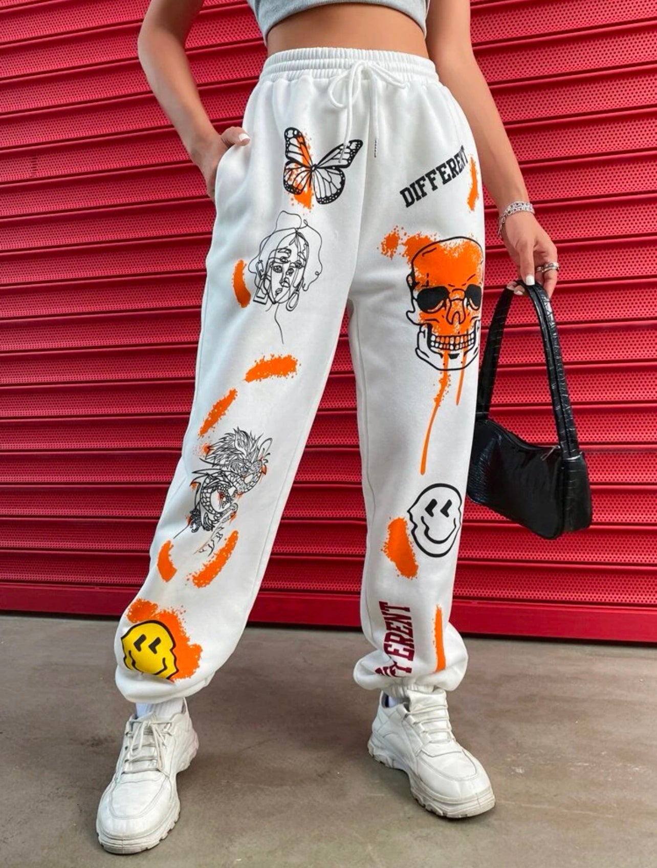 Orange Skull Sweatpants