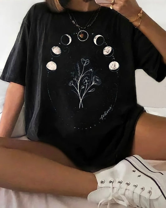 Moon Phases Flower Tshirt